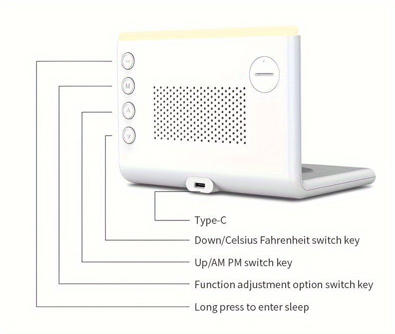 6 in 1 smartphone charger with wireless charging night light alarm clock temperature display usb powered details 7