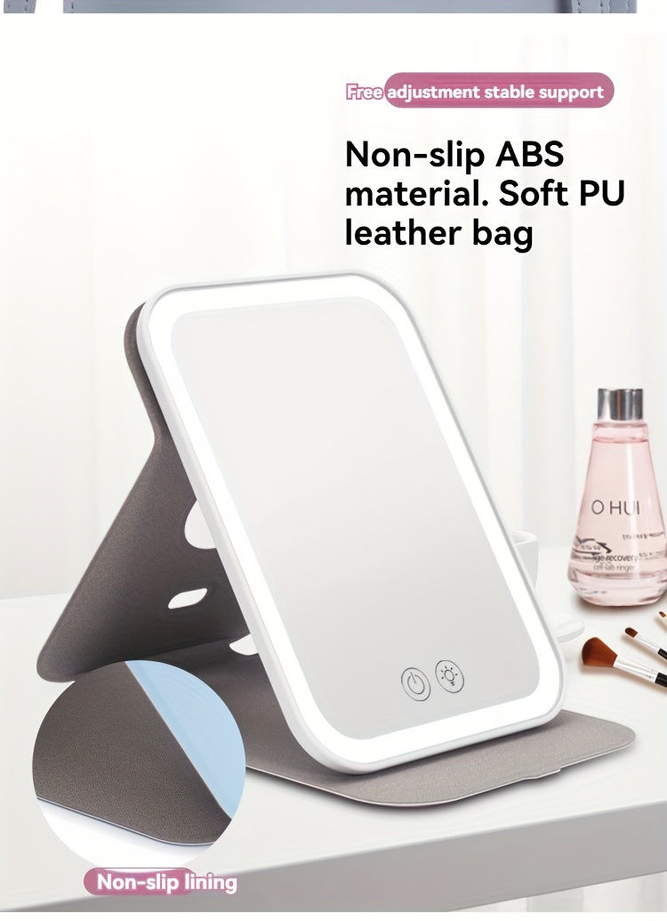 led makeup mirror folding mirror lighted makeup colors light usb rechargeable cosmetic mirror tools details 3