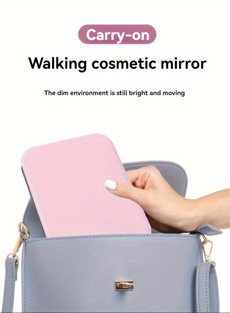 led makeup mirror folding mirror lighted makeup colors light usb rechargeable cosmetic mirror tools details 5