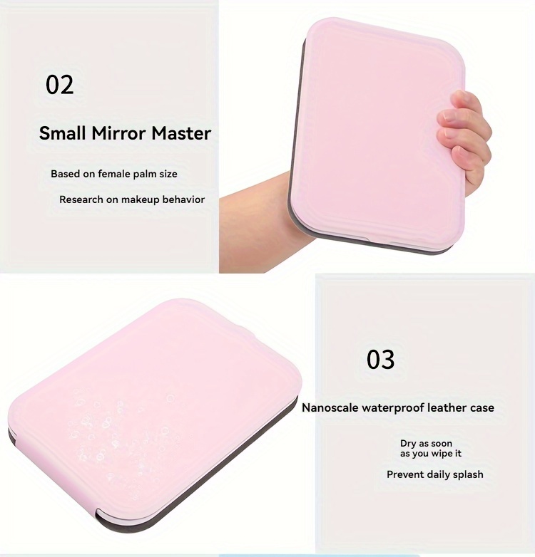led makeup mirror folding mirror lighted makeup colors light usb rechargeable cosmetic mirror tools details 6