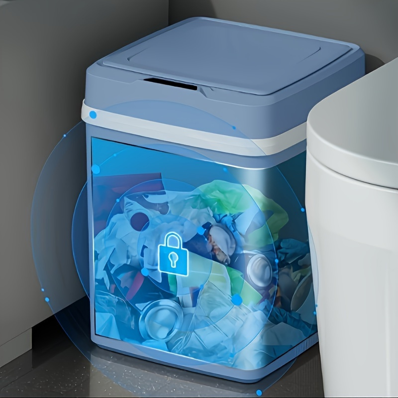 12l household fully automatic covered room bathroom intelligent sensing garbage bin details 3
