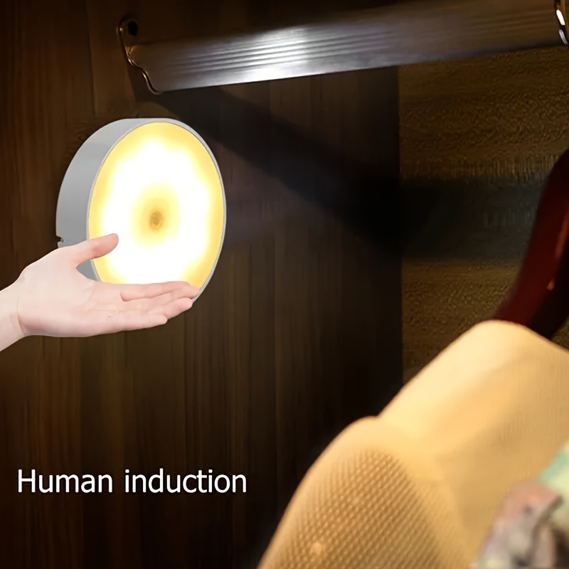 3pcs set usb induction reading light 8led charging induction light cordless magnetic sticker night light suitable for wardrobes desks bookcases bedside cold white warm white details 4