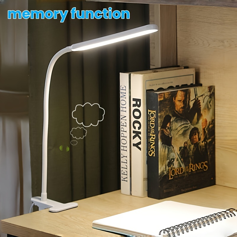 flexible clamp led desk lamp with 3 color dimmable lighting usb powered adjustable angle bedroom study and craft tables details 5