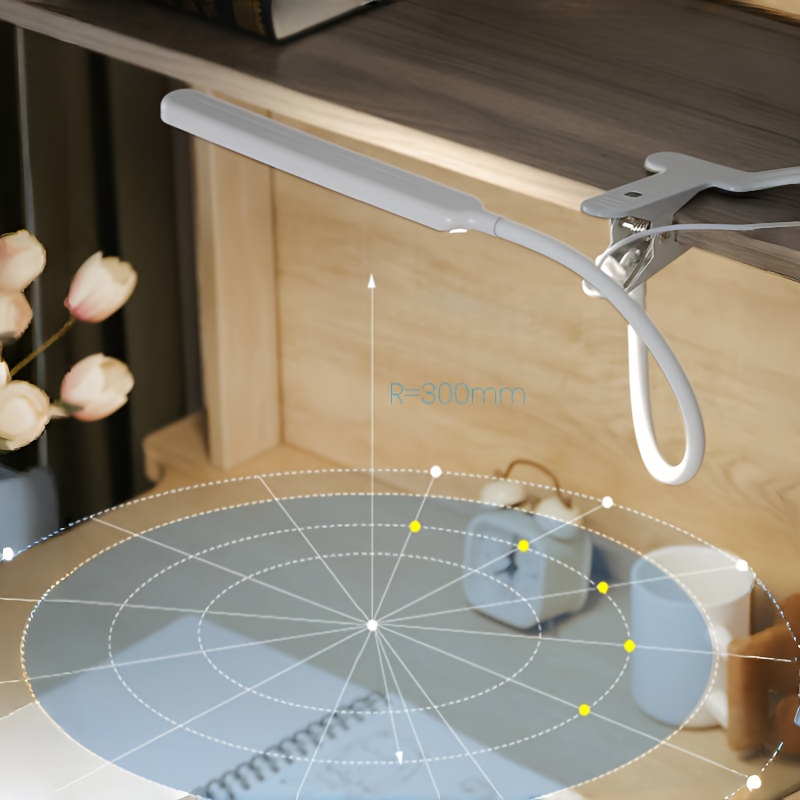 flexible clamp led desk lamp with 3 color dimmable lighting usb powered adjustable angle bedroom study and craft tables details 7
