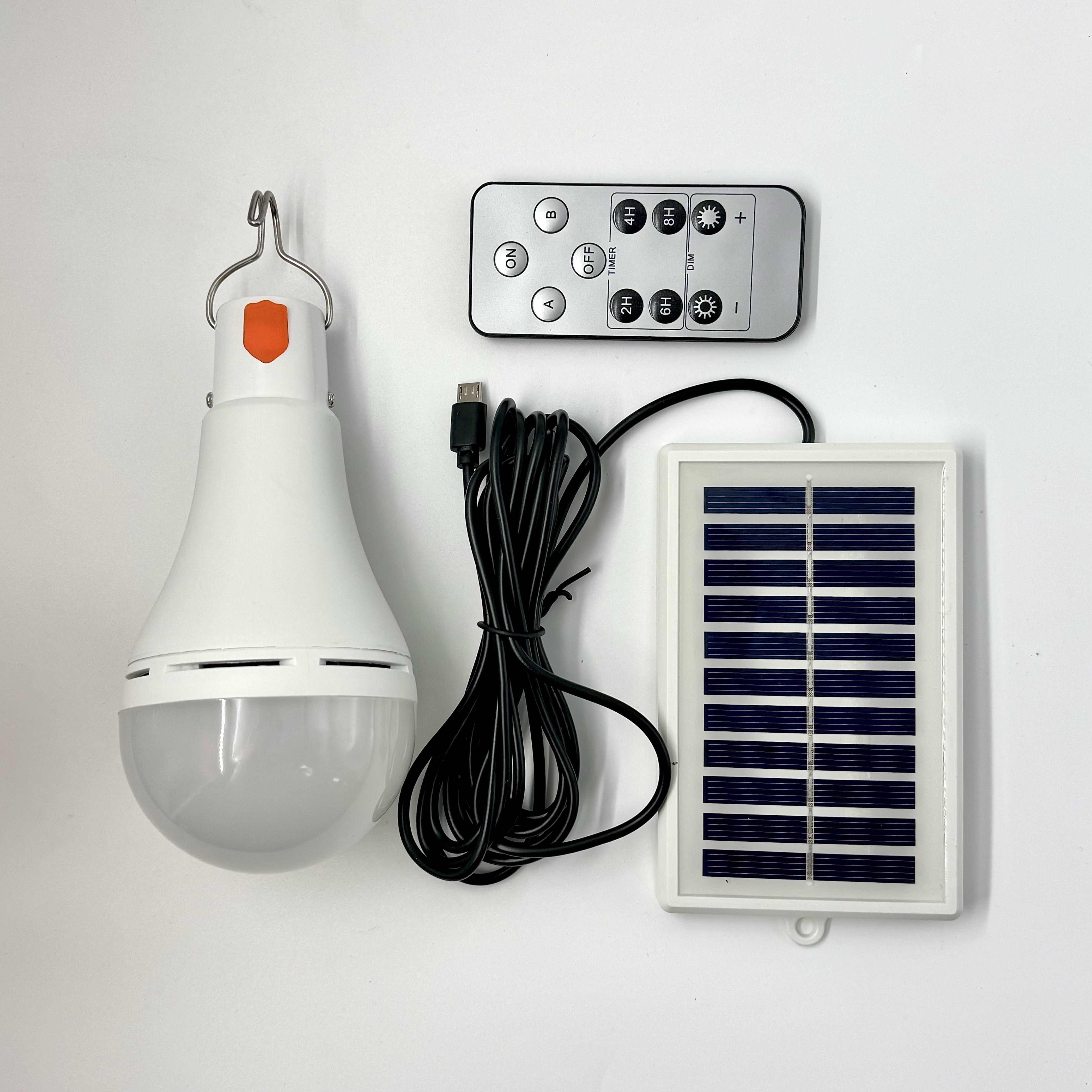 remote controlled solar led bulb with usb charging 1200mah rechargeable battery adjustable timer setting camping outdoor gardens and emergency use details 1