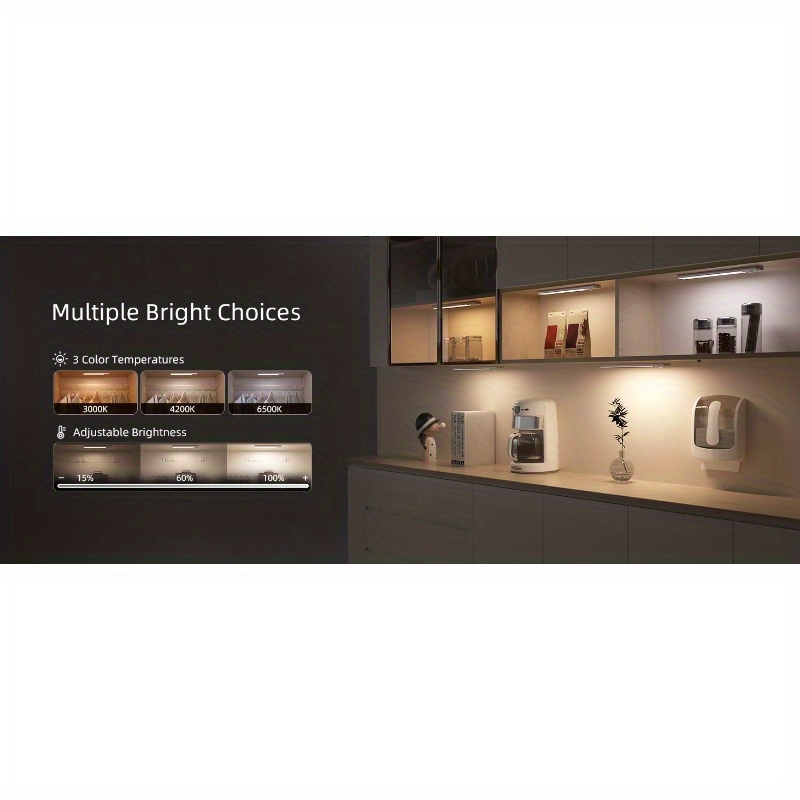 under cabinet lights 80 led motion sensor lights indoor 3 color 1900mah rechargeable closet lights wireless dimmable under counter lights for kitchen hallway 2 pack details 1