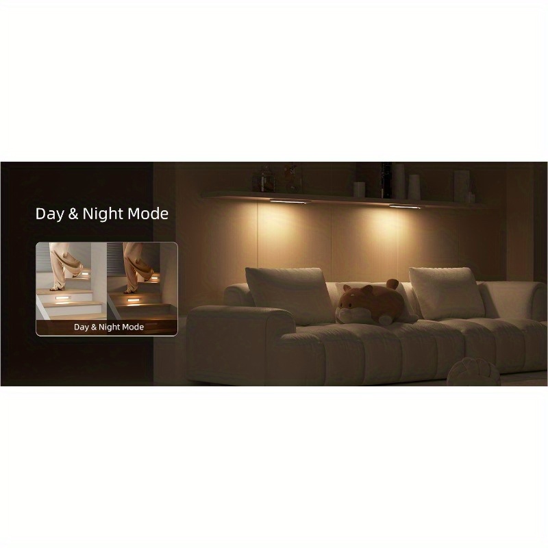 under cabinet lights 80 led motion sensor lights indoor 3 color 1900mah rechargeable closet lights wireless dimmable under counter lights for kitchen hallway 2 pack details 2