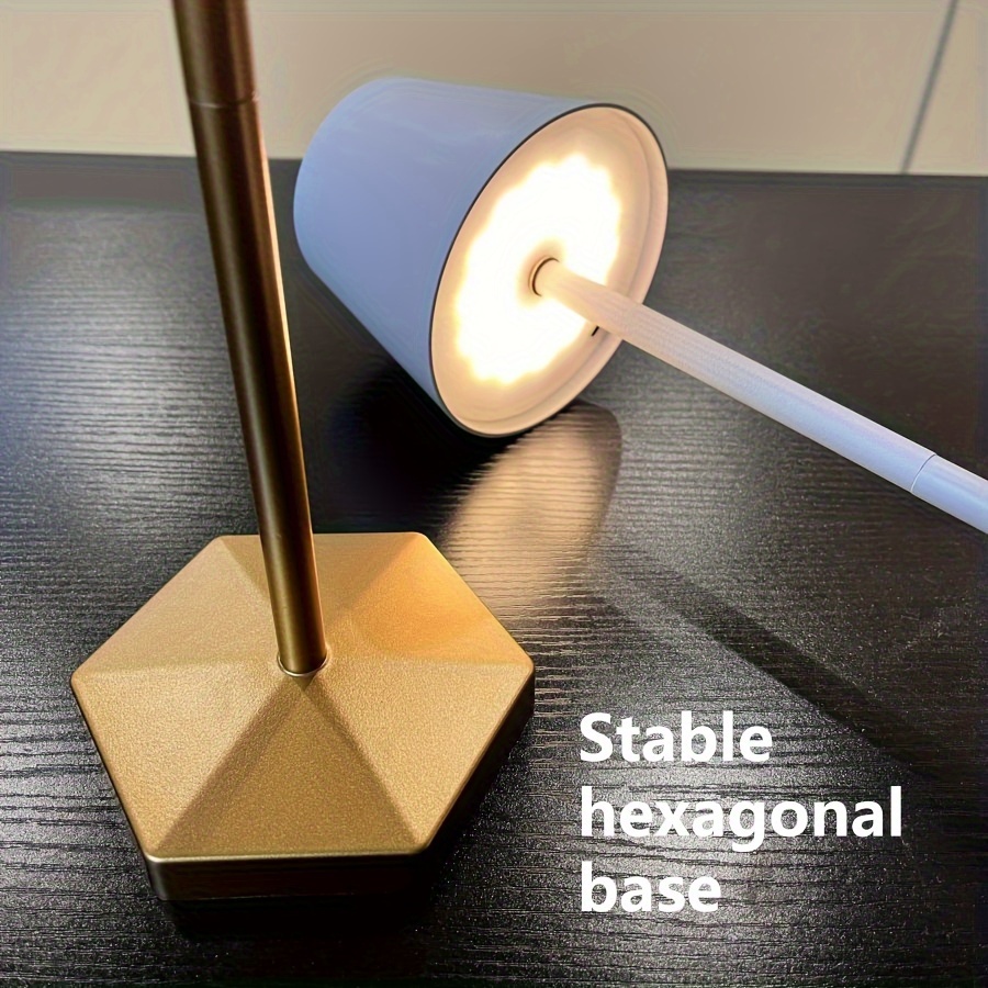 modern cordless usb rechargeable desk lamp with 3 color temperatures adjustable portable design ideal for home office hotel rooms and restaurants details 4