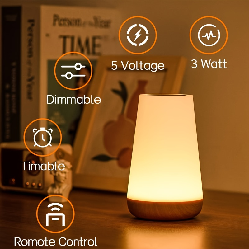 led table lamp dimmable warm white 13 color rgb night light usb rechargeable 1500mah lithium battery remote plastic base for bedroom office living room 1pc details 2