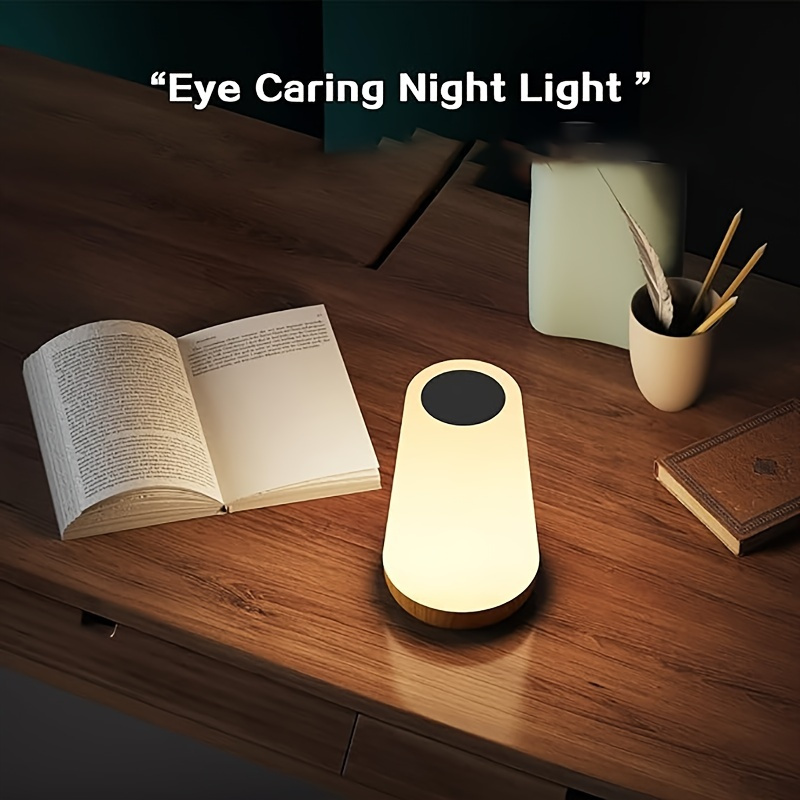 led table lamp dimmable warm white 13 color rgb night light usb rechargeable 1500mah lithium battery remote plastic base for bedroom office living room 1pc details 3