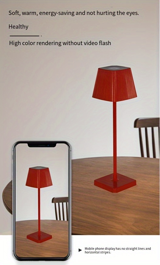 rechargeable led desk lamp with large capacity battery 3 color dimming living room bedroom details 1
