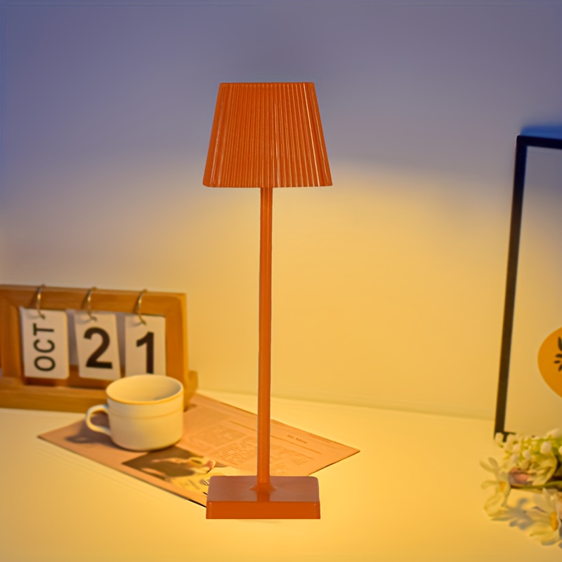 rechargeable led desk lamp with large capacity battery 3 color dimming living room bedroom details 4