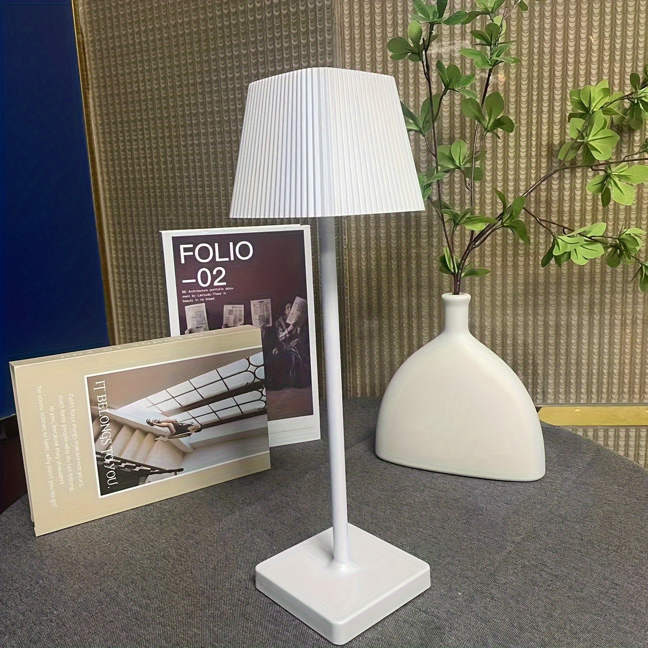rechargeable led desk lamp with large capacity battery 3 color dimming living room bedroom details 6