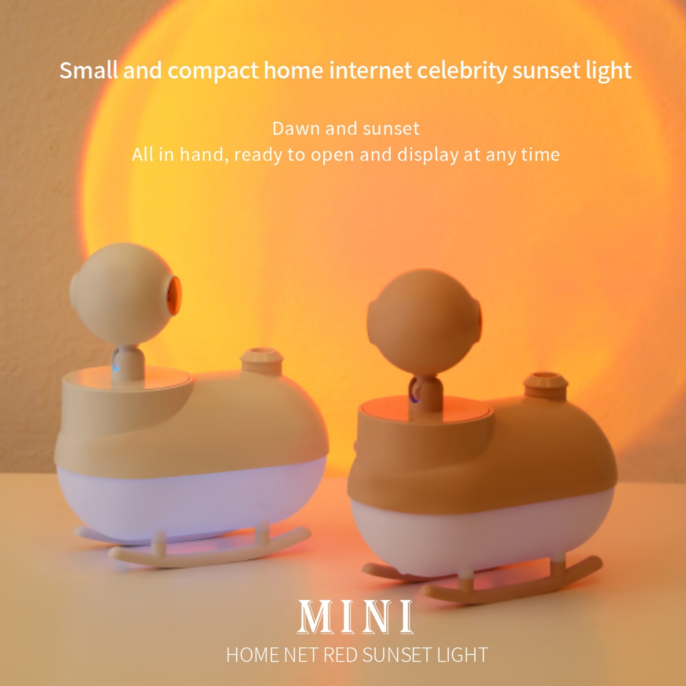 1pc plastic ambient light humidifier for home photography lighting tools for sunset projection ambient night fog desktop small space humidifier details 2